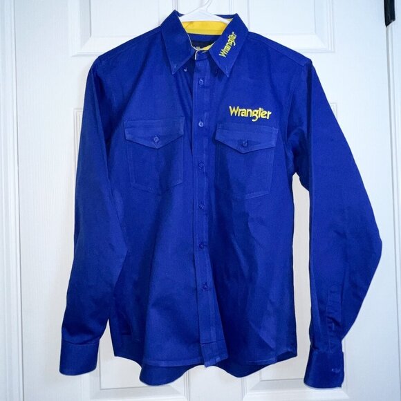 Boy's 90s/Y2K Vintage Wrangler Cowboy Western Embroidered Button Down Size XL - Picture 1 of 7